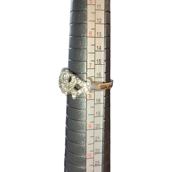 Vintage Sterling Silver 925 Marked Moissanite Filigree Ring Size 8 - Picture 11 of 12